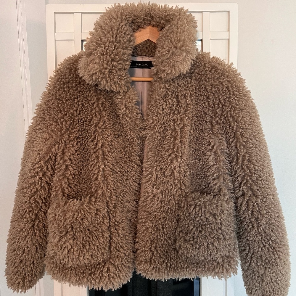 Light Brown ZARA Teddy Jacket